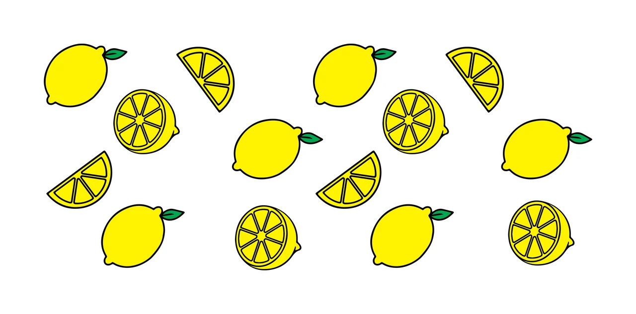 Can Glass Wrap Black And White Lemon Slice pattern silhouette