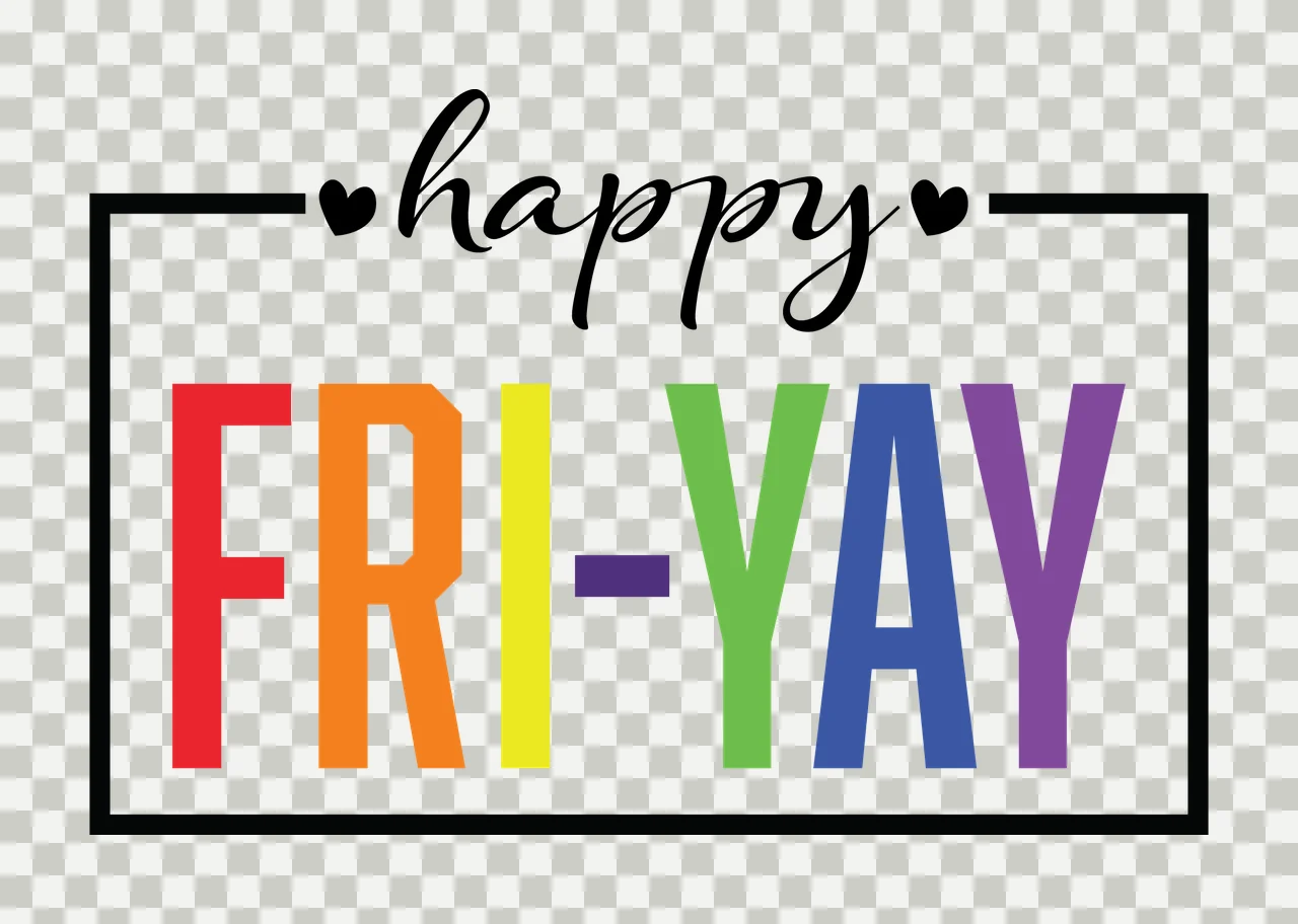 Happy Fri Yay Text With Frame And Hearts transparency and detail preview thumbnail