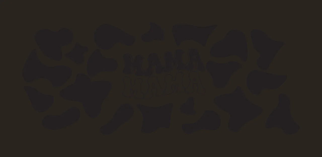 Cow Can Glass Wrap Mama Mama Text repeating spots typography contrast preview thumbnail