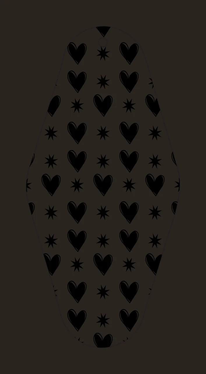 Classic Motel Keychain Heart And Star Patterned Hotel tag pattern contrast preview thumbnail