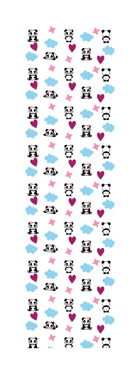Black Bear Heart Cloud Pattern star silhouette white repeat