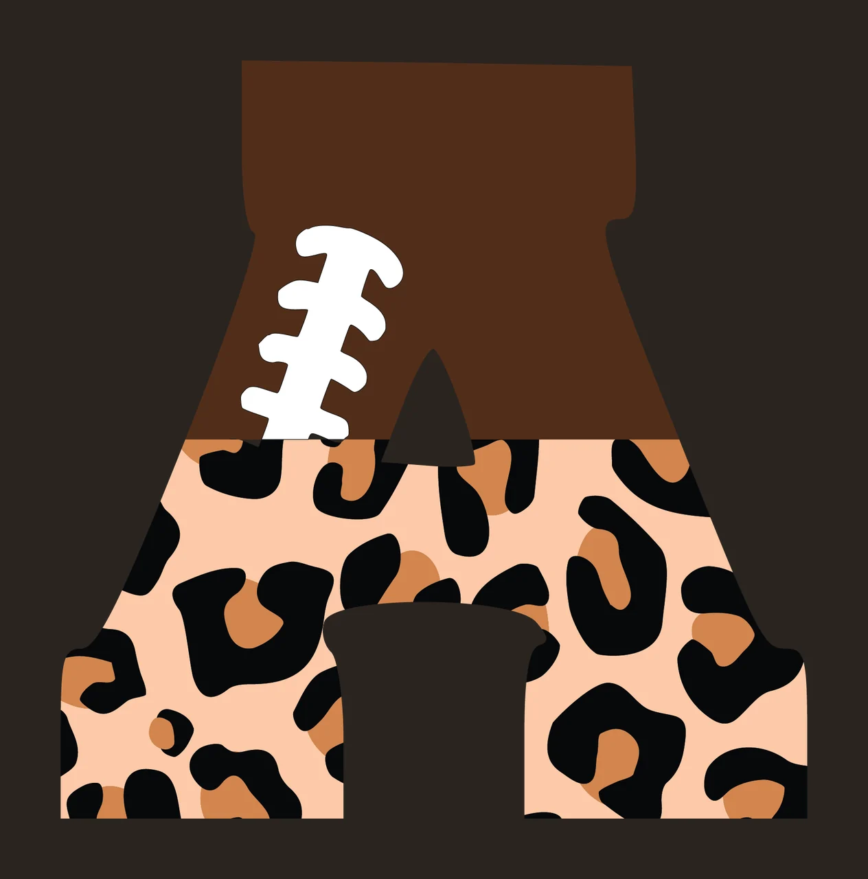 Football Font Half Leopard Character 36 american gridiron touchdown contrast preview thumbnail