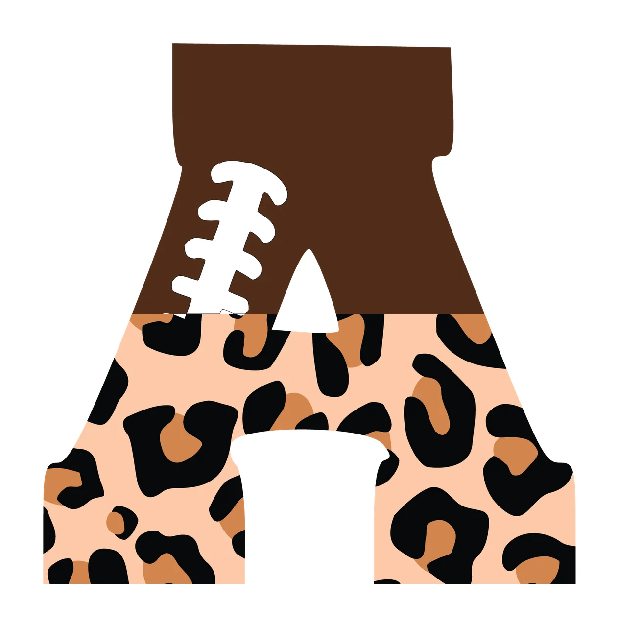 Football Font Half Leopard Character 36 american gridiron touchdown