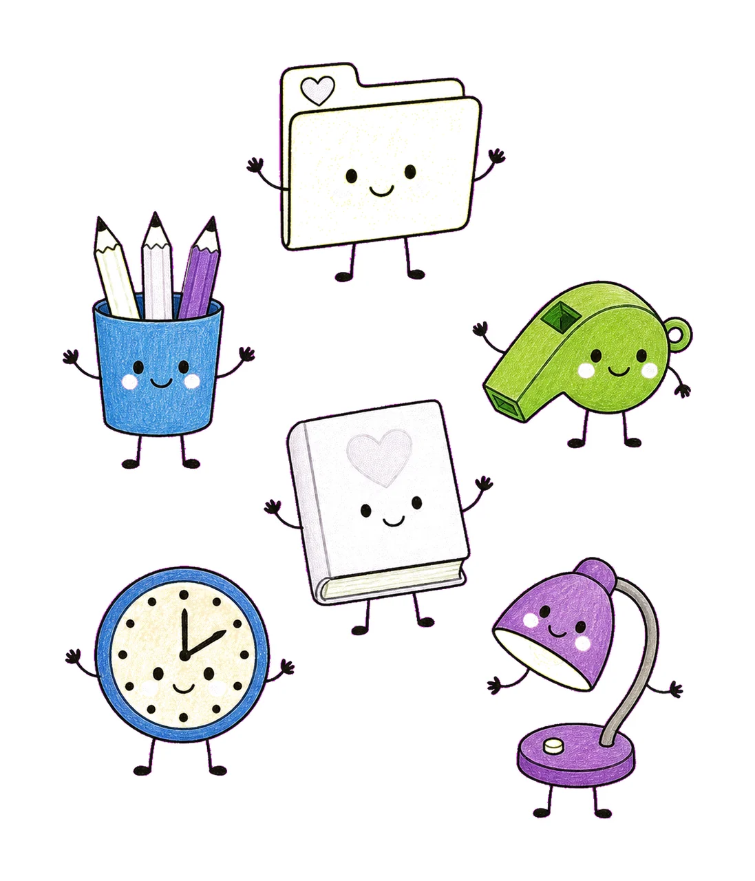 Principal School Employee Doodle Characters Cute Variation C