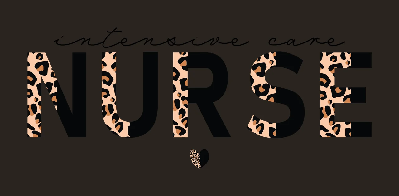 Intensive Care Nurse Graphic Text heart black white medical contrast preview thumbnail