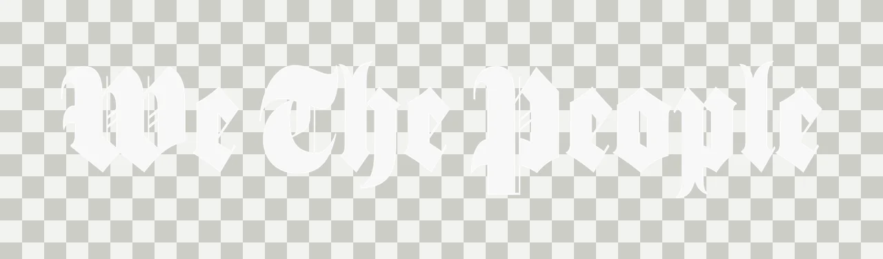 We The People Black Text In Classic Old english font white transparency and detail preview thumbnail