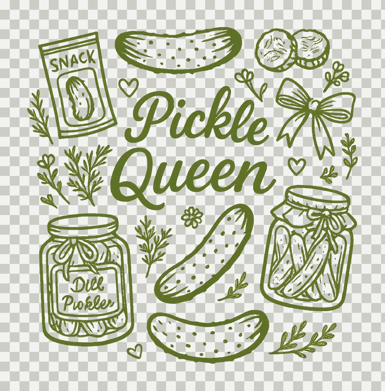 Pickle Lover Doodles Funny Pickle Artwork Digital High transparency and detail preview thumbnail