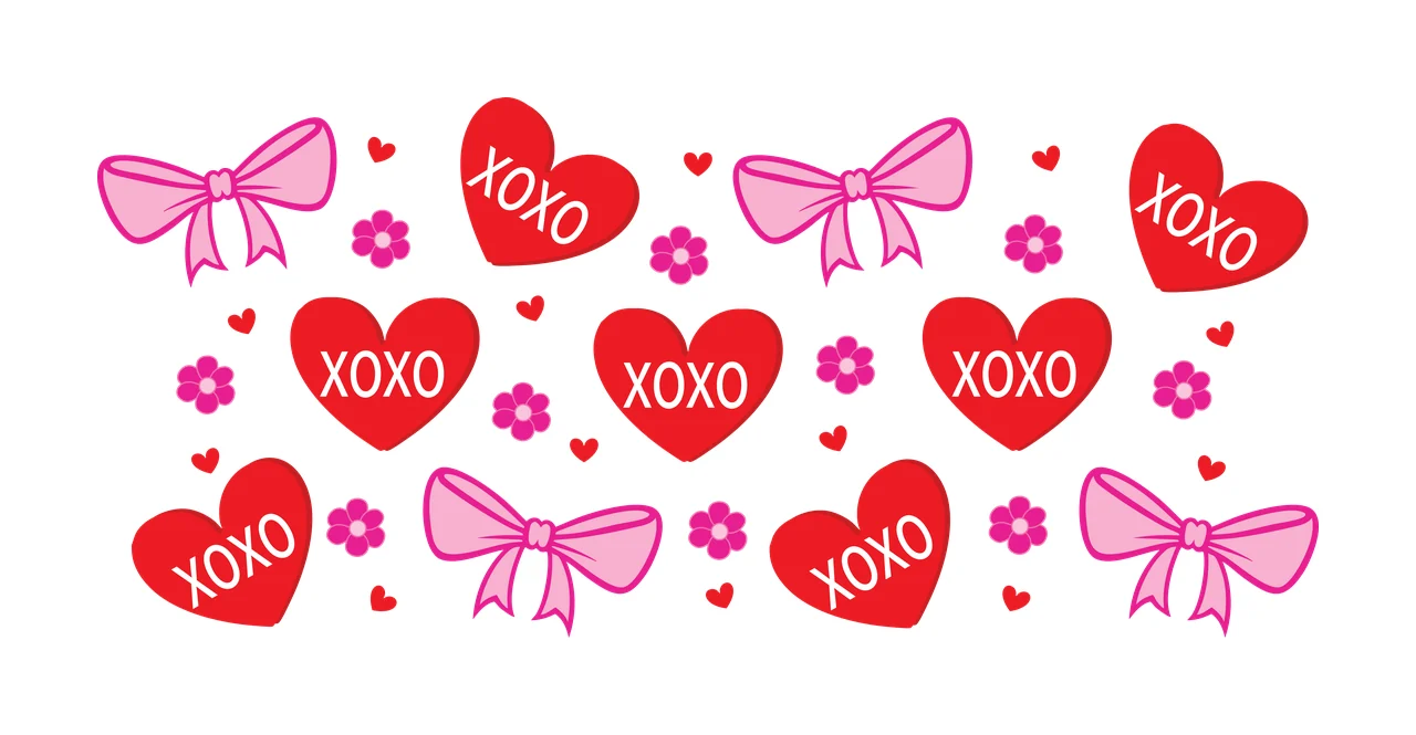 Bow Can Glass Wrap Heart And Graphic Elements hearts bows scattered