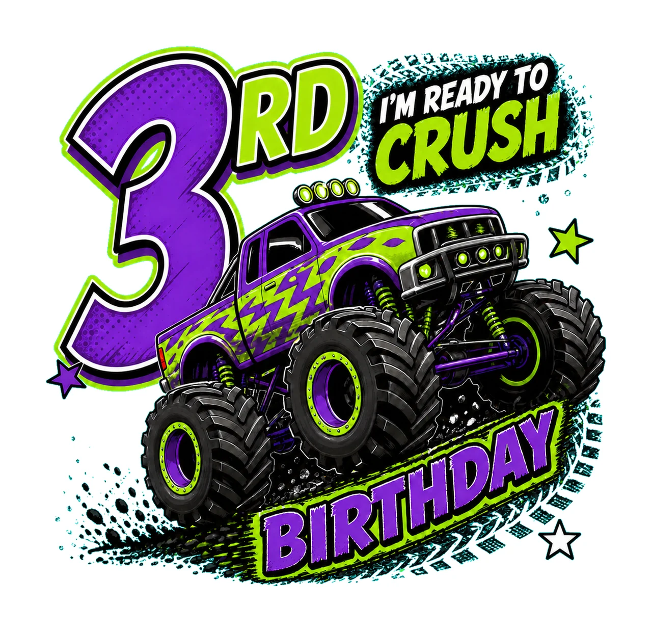 Monster Truck Birthday Ready to Crush 3rd Birthday