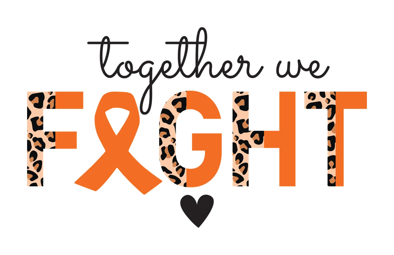 Together We Fight Black Minimalist Typography ribbon heart