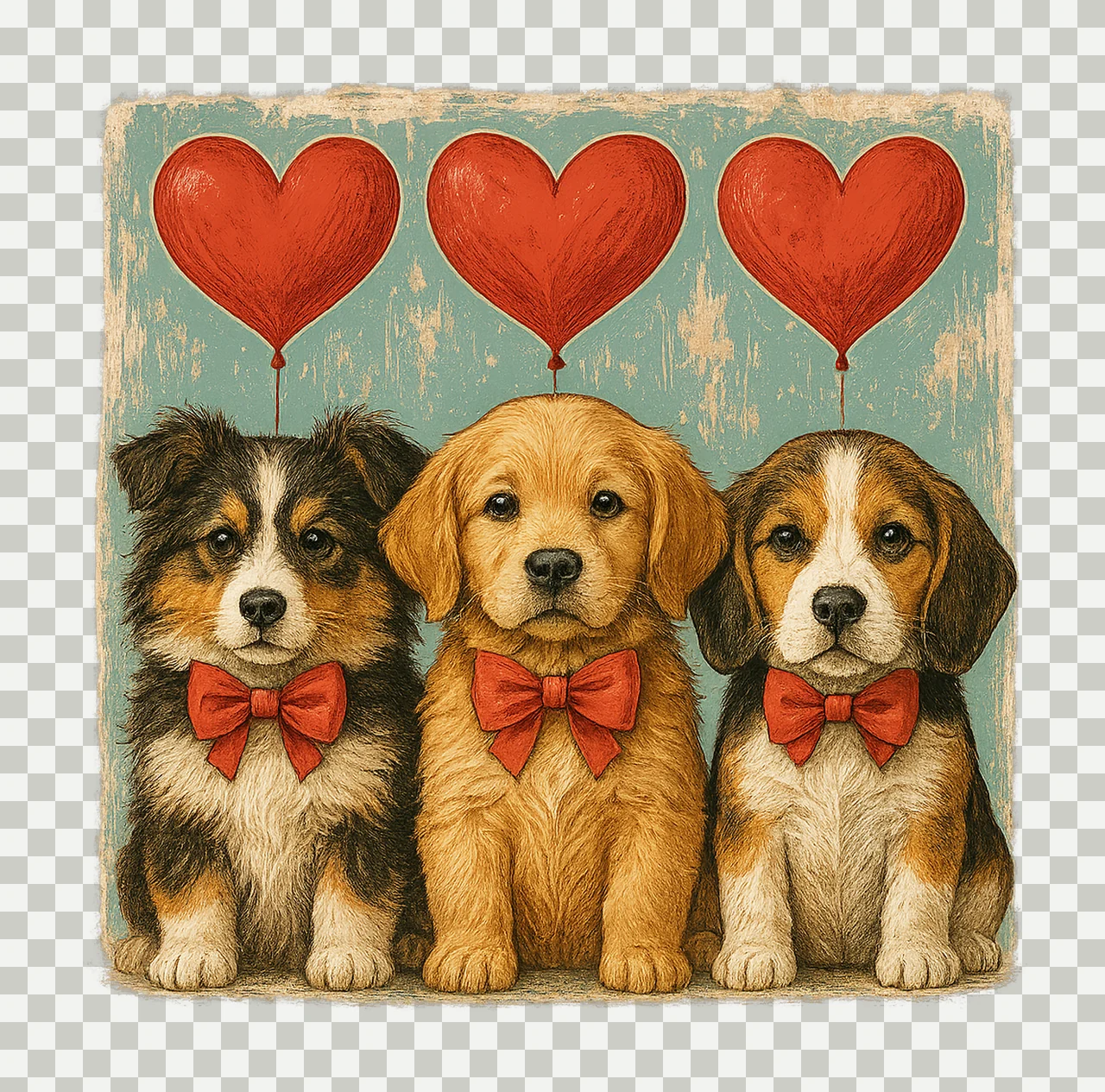 Retro cat Valentines day Cute Cat Lover Sublimation Heart transparency and detail preview thumbnail