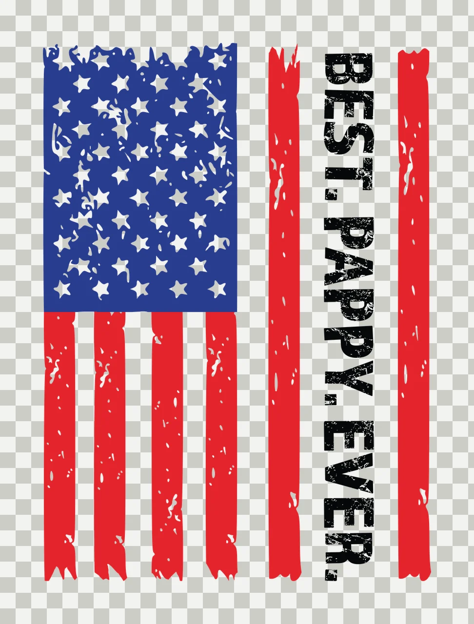 Best Pappy Ever Flag Vertical Distressed With Text stars stripes transparency and detail preview thumbnail
