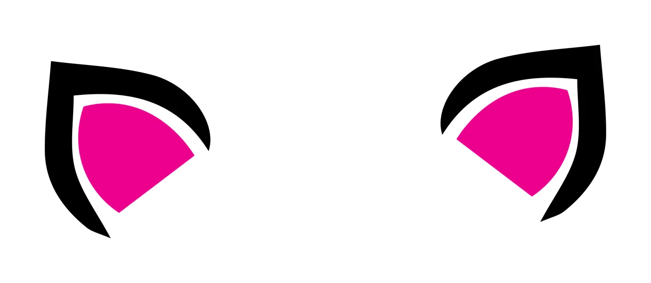 Two Symmetric Curved Ear Shapes abstract black curves geometry