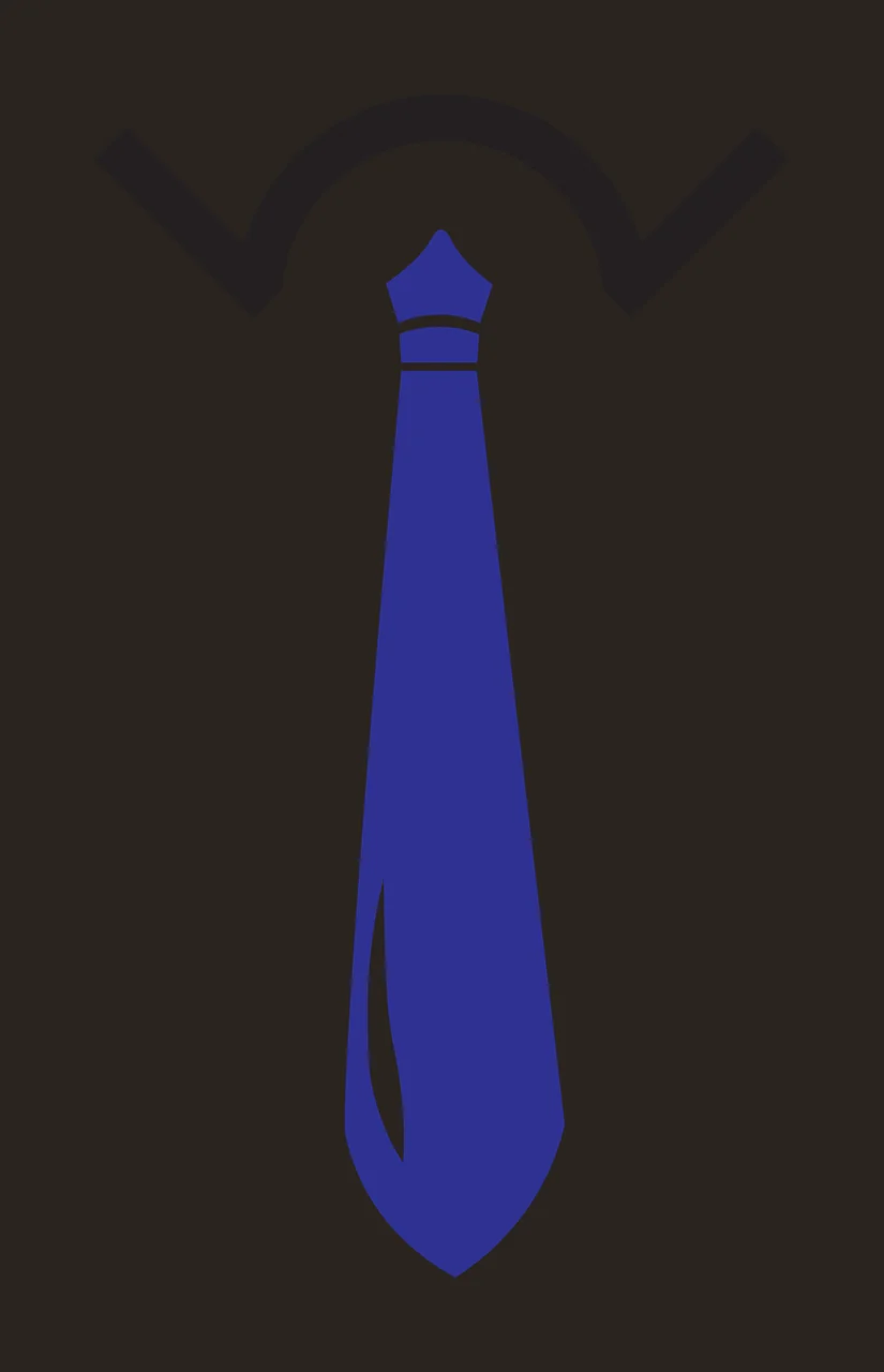 Necktie Graphic Icon With A Shirt Collar Silhouette tie flat contrast preview thumbnail