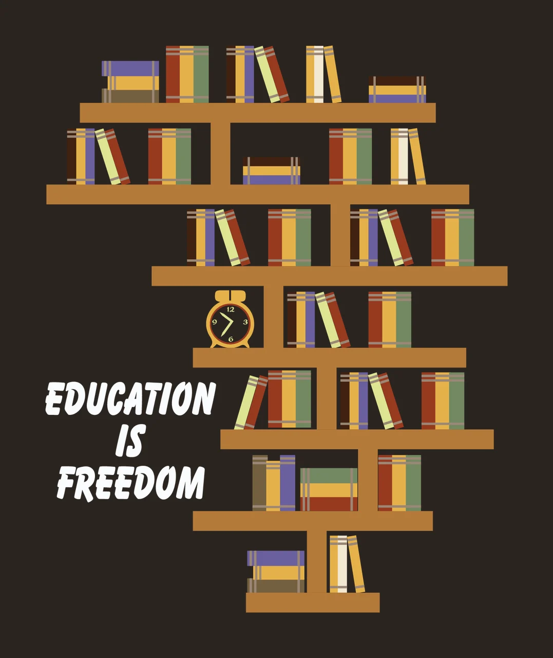 Can Glass Wrap Education Is Freedom Bookshelf Storing contrast preview thumbnail