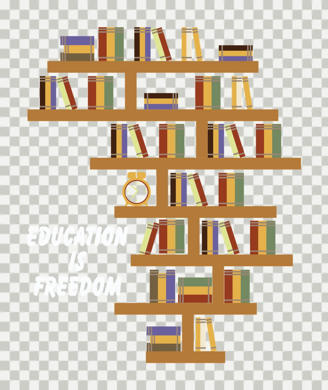 Can Glass Wrap Education Is Freedom Bookshelf Storing transparency and detail preview thumbnail