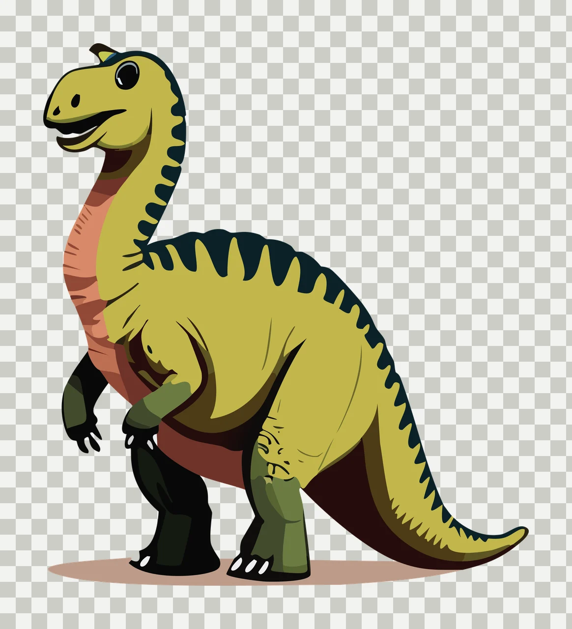 Dinosaur Side View With Curved Neck standing long tail legs transparency and detail preview thumbnail