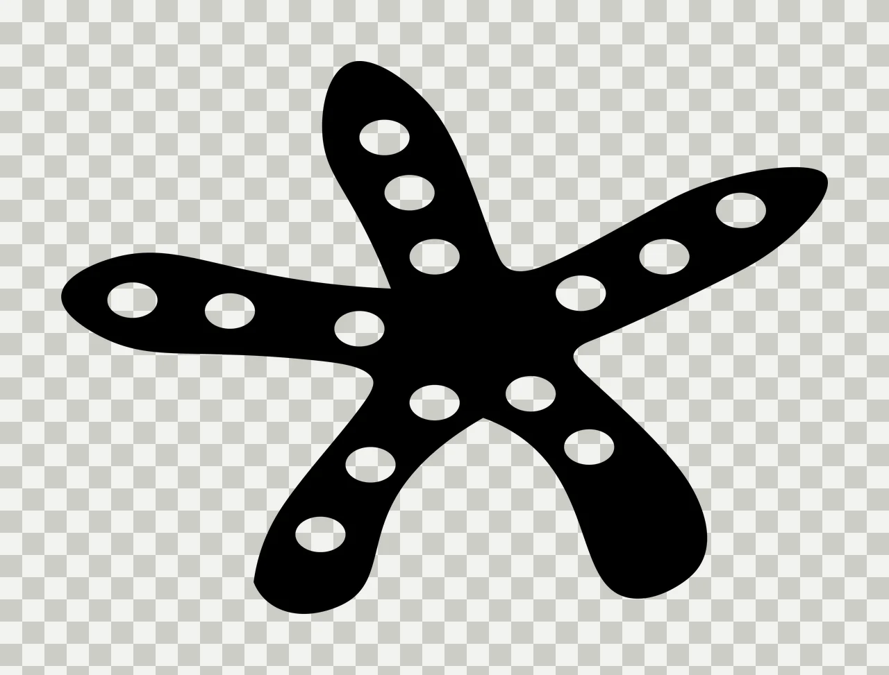 Sea Spotted Starfish Silhouette With Five Arms dots graphic transparency and detail preview thumbnail
