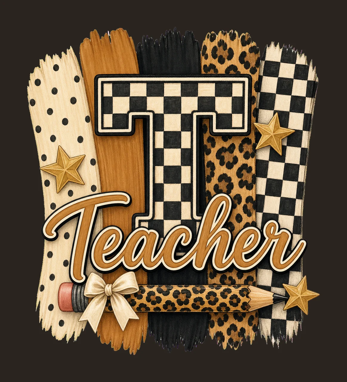 Preppy Teacher Monogram Cute Coquette School Variation C contrast preview thumbnail