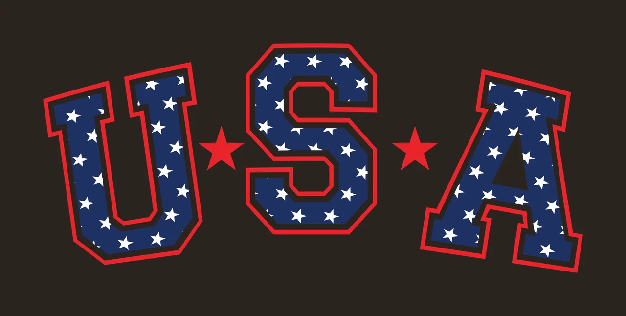 Usa Star U S A Text With Pattern Curving Stars Letters Typography contrast preview thumbnail
