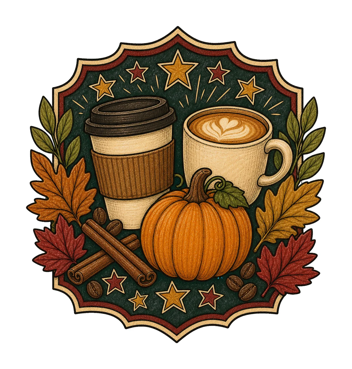 pumpkin spice coffee 03 retro varsity sublimation instant