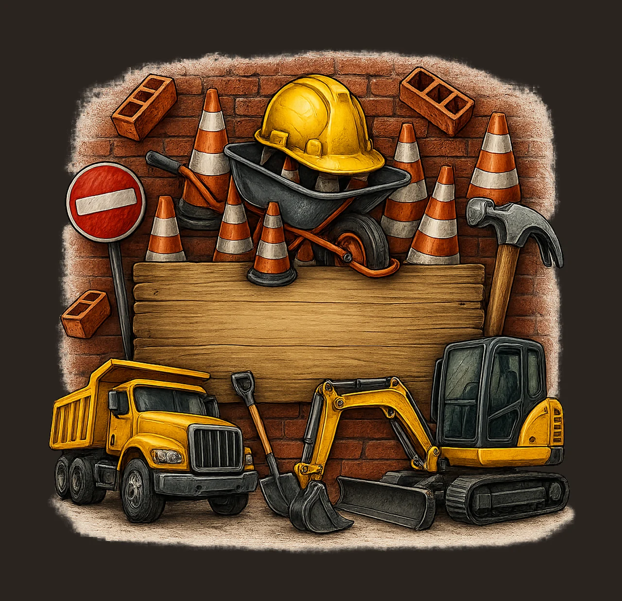 Kids Name Construction Dump Truck Sublimation Design Fun contrast preview thumbnail