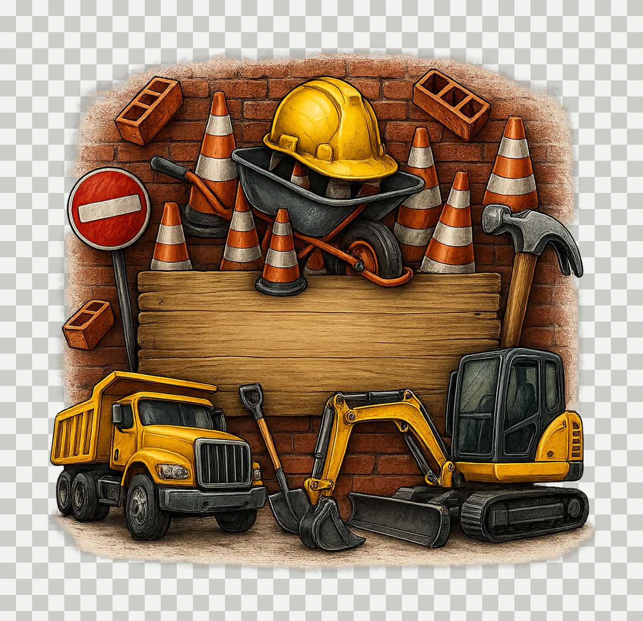 Kids Name Construction Dump Truck Sublimation Design Fun transparency and detail preview thumbnail