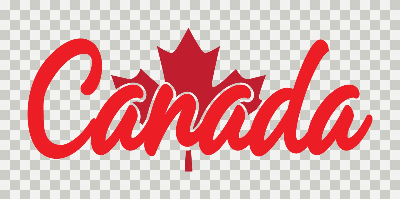 Canada Text With Maple Leaf Representing calligraphic script transparency and detail preview thumbnail