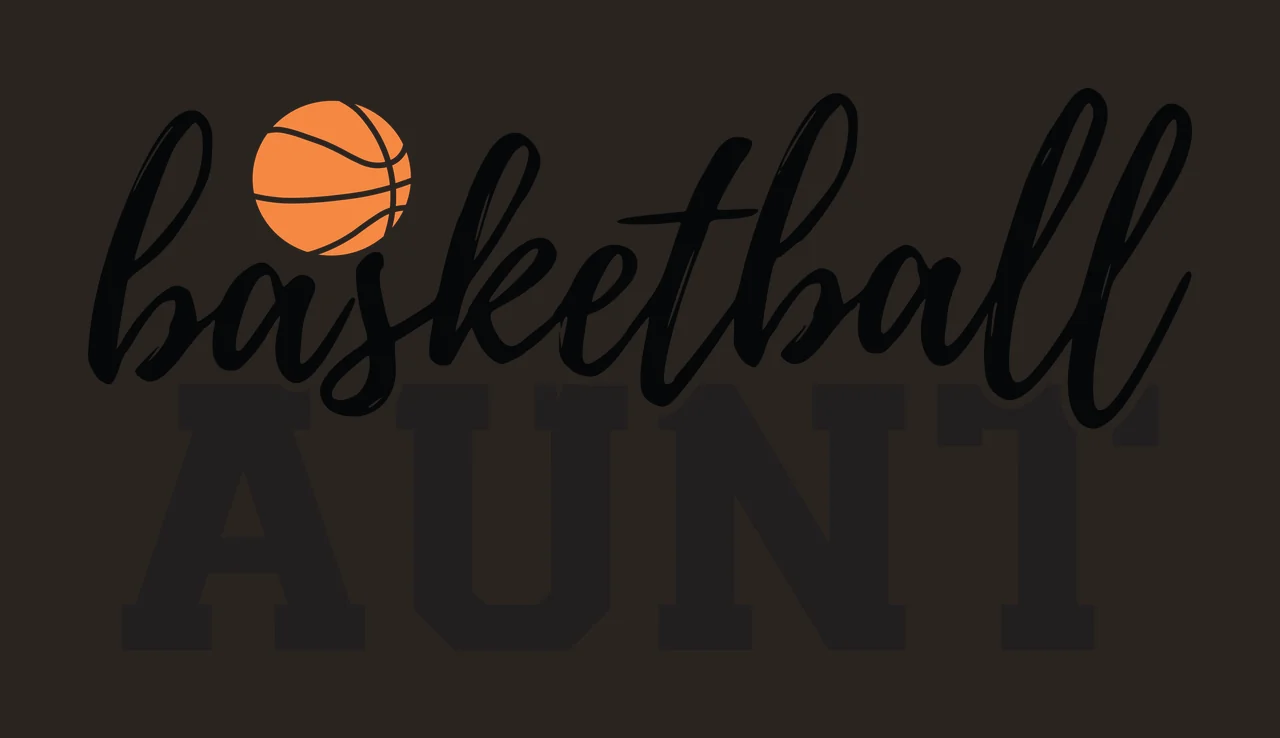 Basketball Aunt Text Graphic With A Small Icon displaying typography contrast preview thumbnail