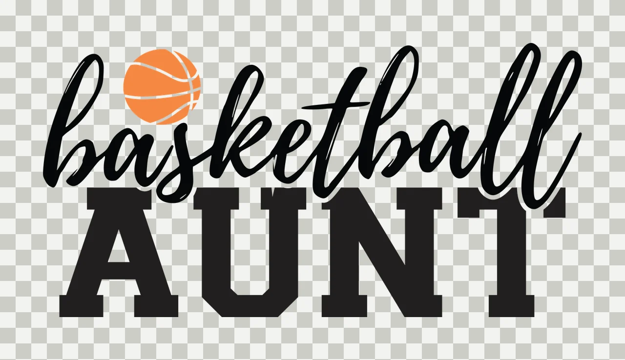 Basketball Aunt Text Graphic With A Small Icon displaying typography transparency and detail preview thumbnail