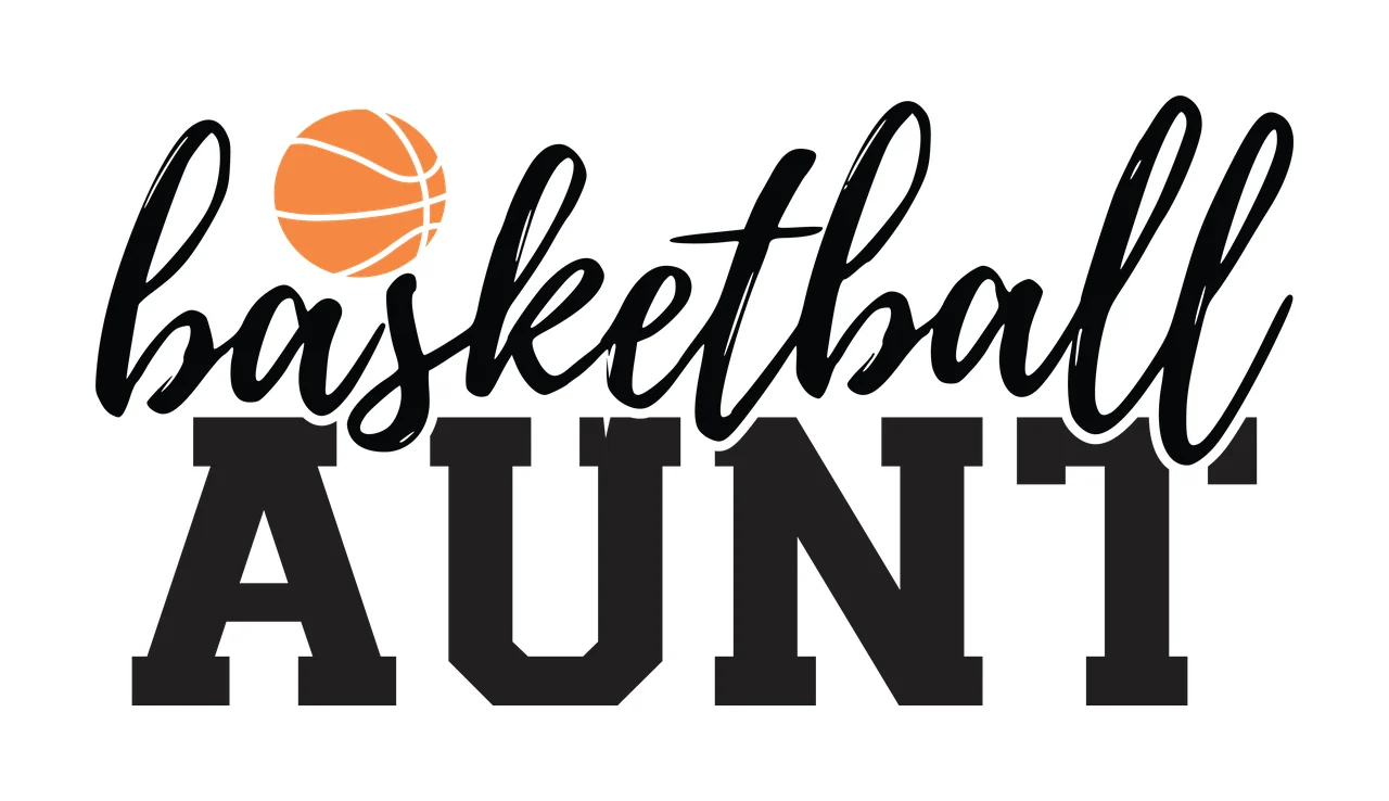 Basketball Aunt Text Graphic With A Small Icon displaying typography
