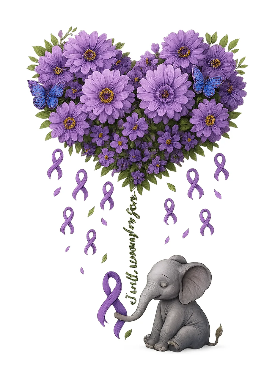 Alzheimer Awareness Cute Elephant Will Remember For You