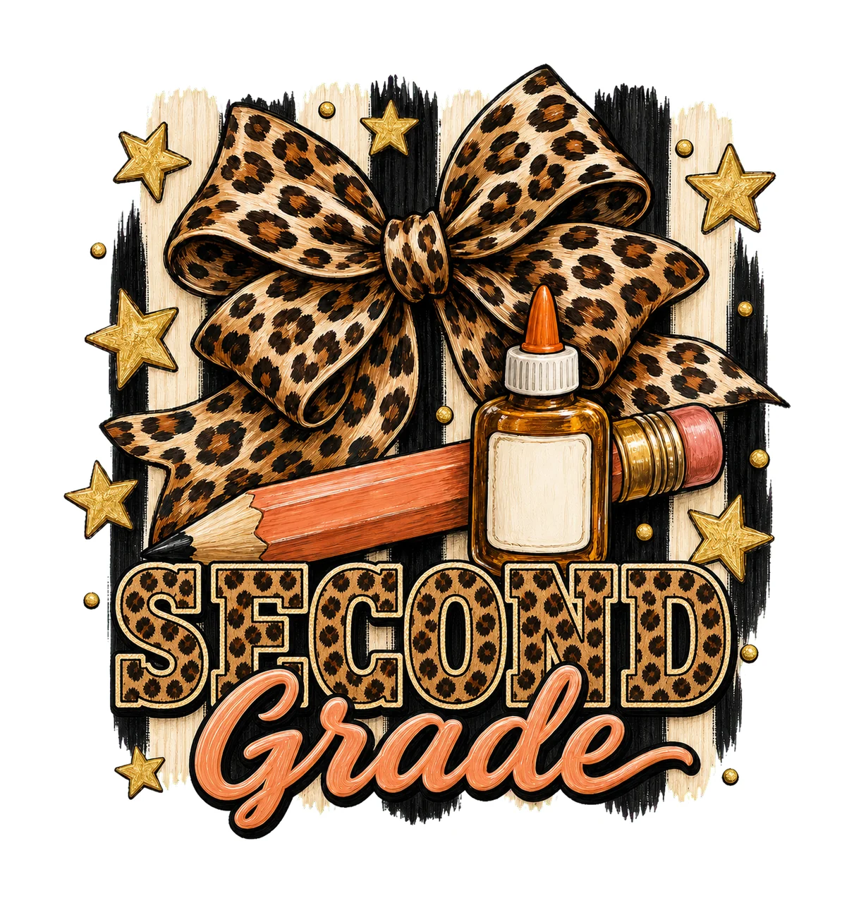 Leopard Coquette Pencil Back To School Pre Variation E