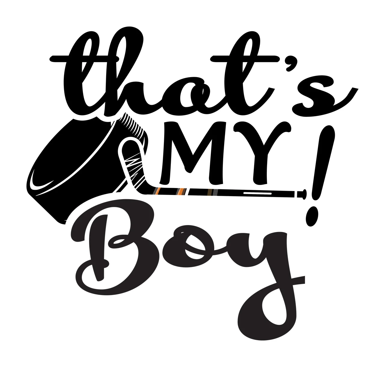Hockey That S My Boy Text representing puck stick typographic