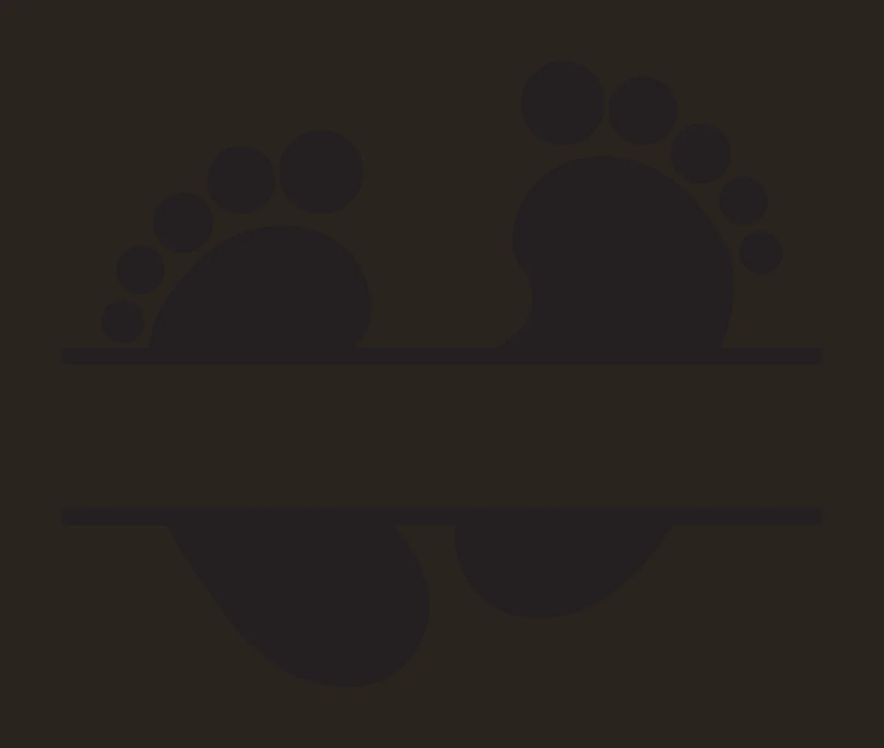 Keychain Footprints Silhouette With Horizontal Stripe split contrast preview thumbnail