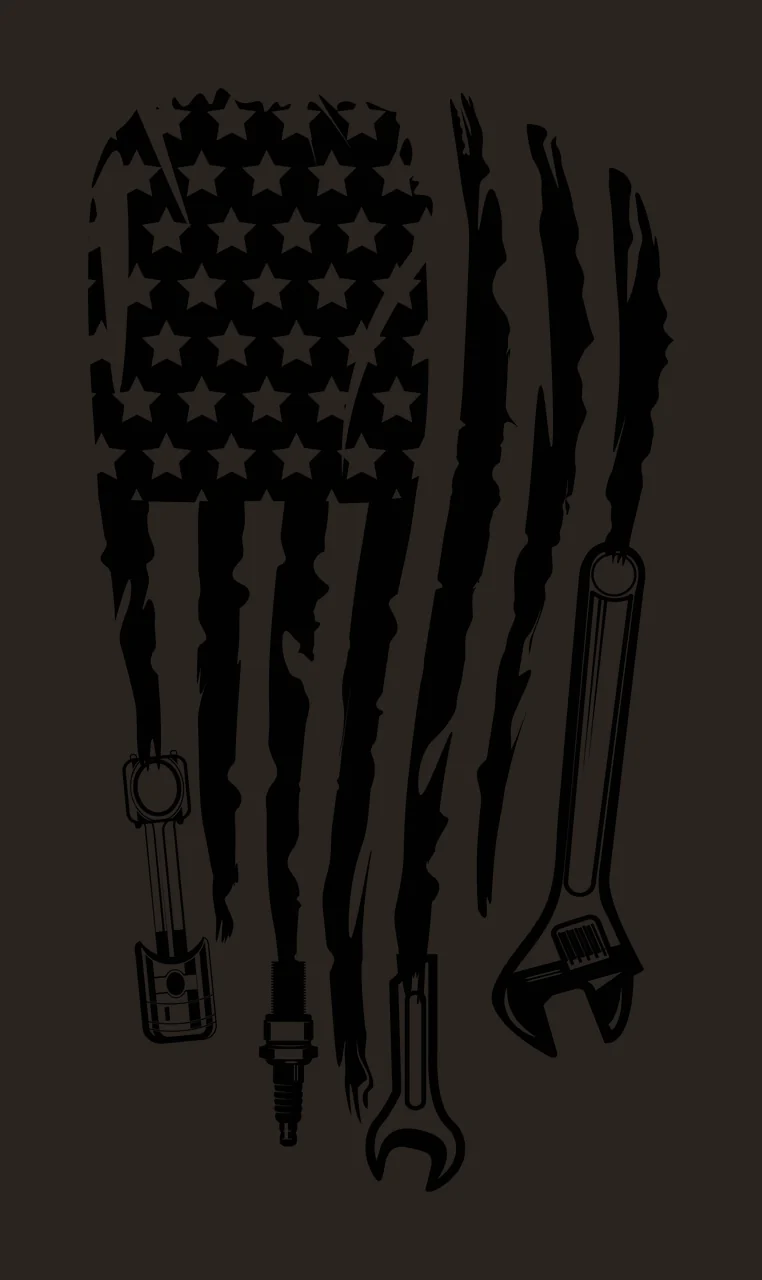 Mechanic Flag Distressed American With Tools displayed stars contrast preview thumbnail