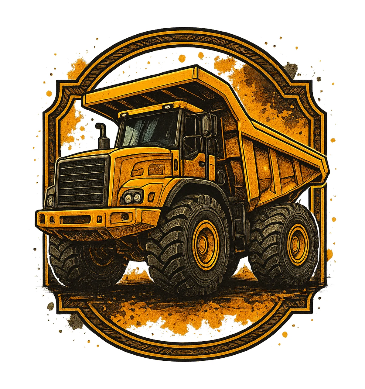 Watercolor construction truck Artwork dump truck kids shirt