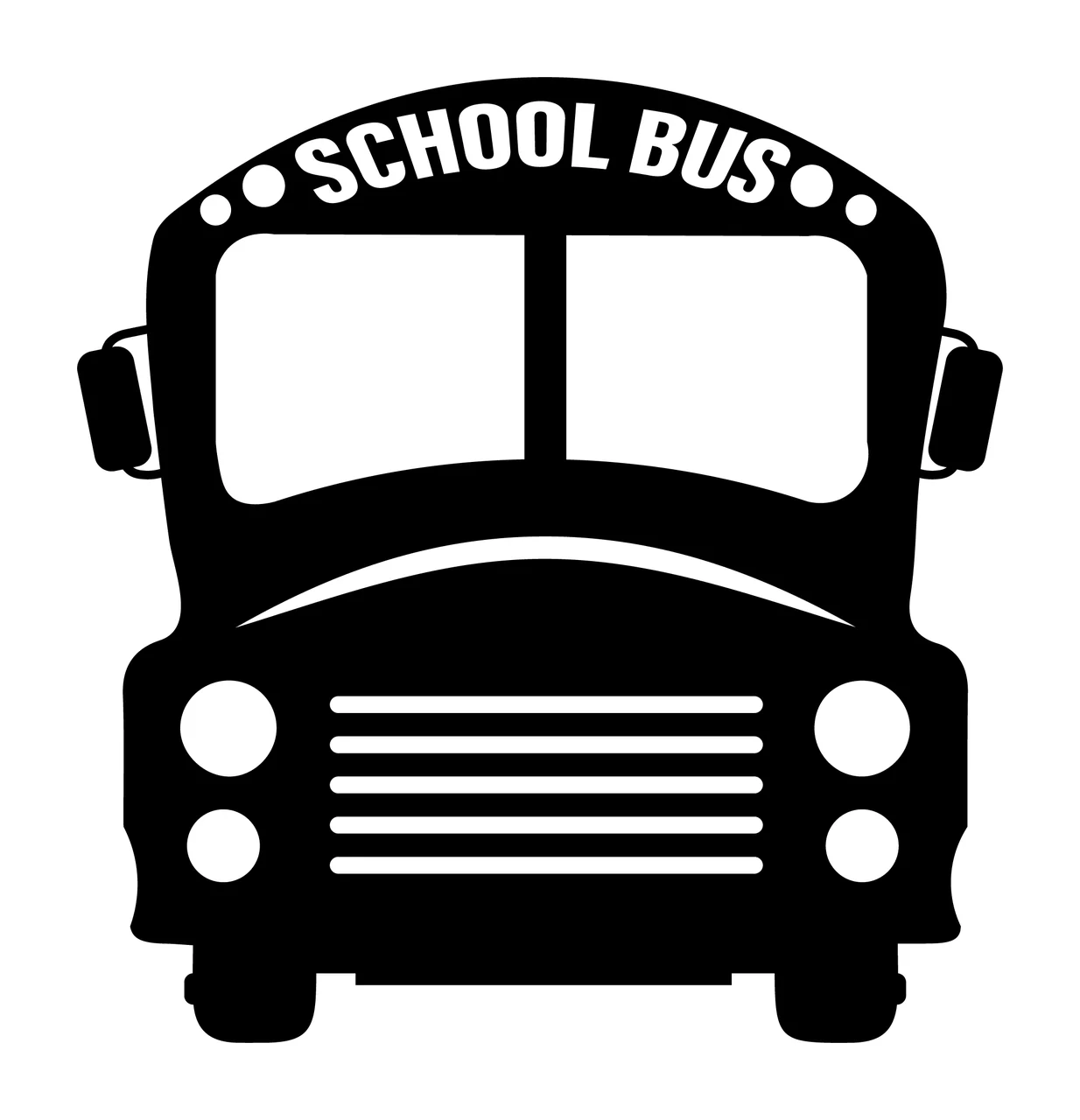 School Bus With Headlights And Grille