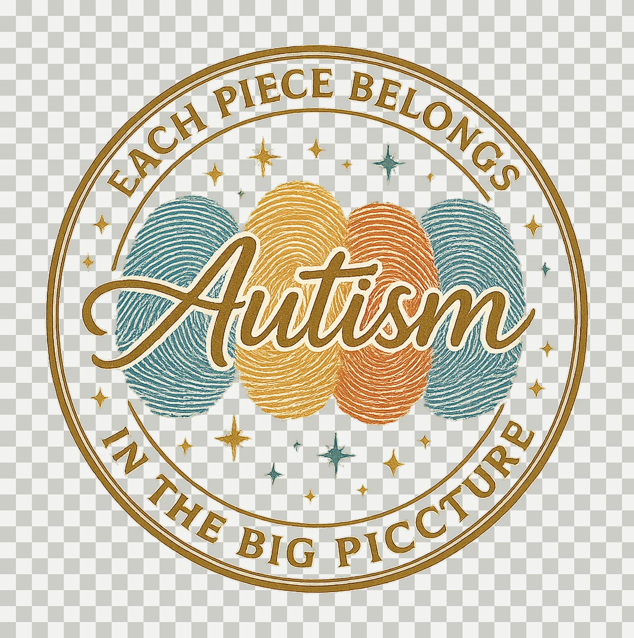 Autism Awareness Fingerprint Sublimation Design Autism transparency and detail preview thumbnail