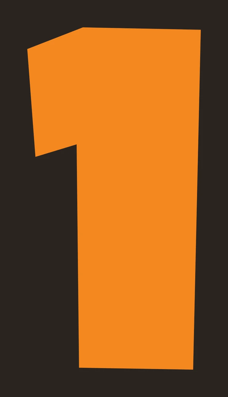 1 Bold Black Numeral One With Straight Geometric number white contrast preview thumbnail