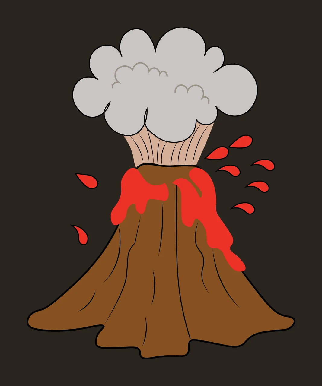 Volcanic Mountain Eruption Silhouette Icon volcano erupting contrast preview thumbnail