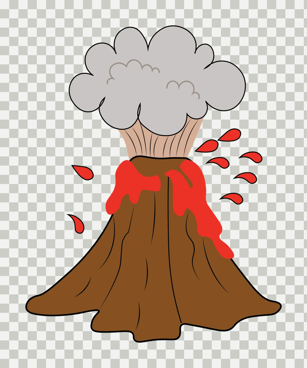 Volcanic Mountain Eruption Silhouette Icon volcano erupting transparency and detail preview thumbnail