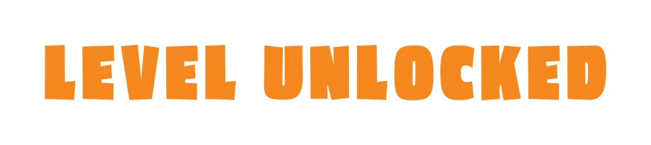 Level Unlocked Bold Black Sans Serif Text Reading written typographic