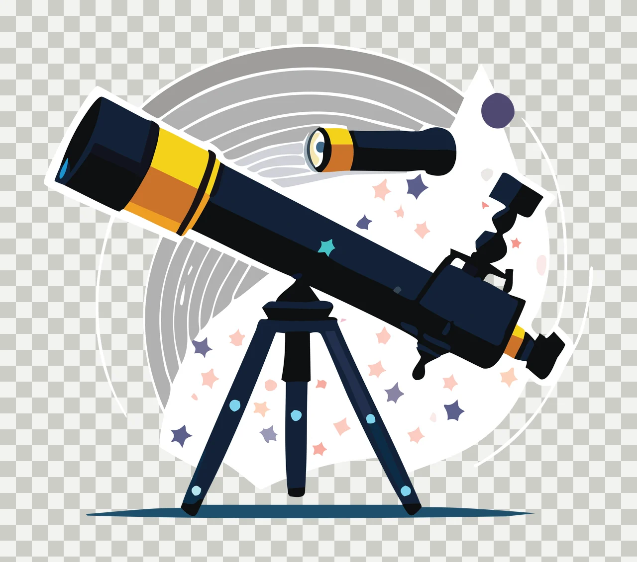 Telescope On Tripod Silhouette Graphic observing circle orbit transparency and detail preview thumbnail
