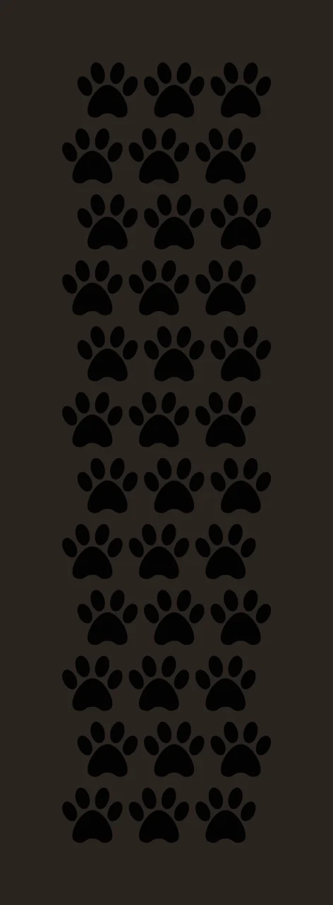 Silhouette Design of paw prints with animal footprints, black silhouettes and grid pattern in white contrast preview thumbnail