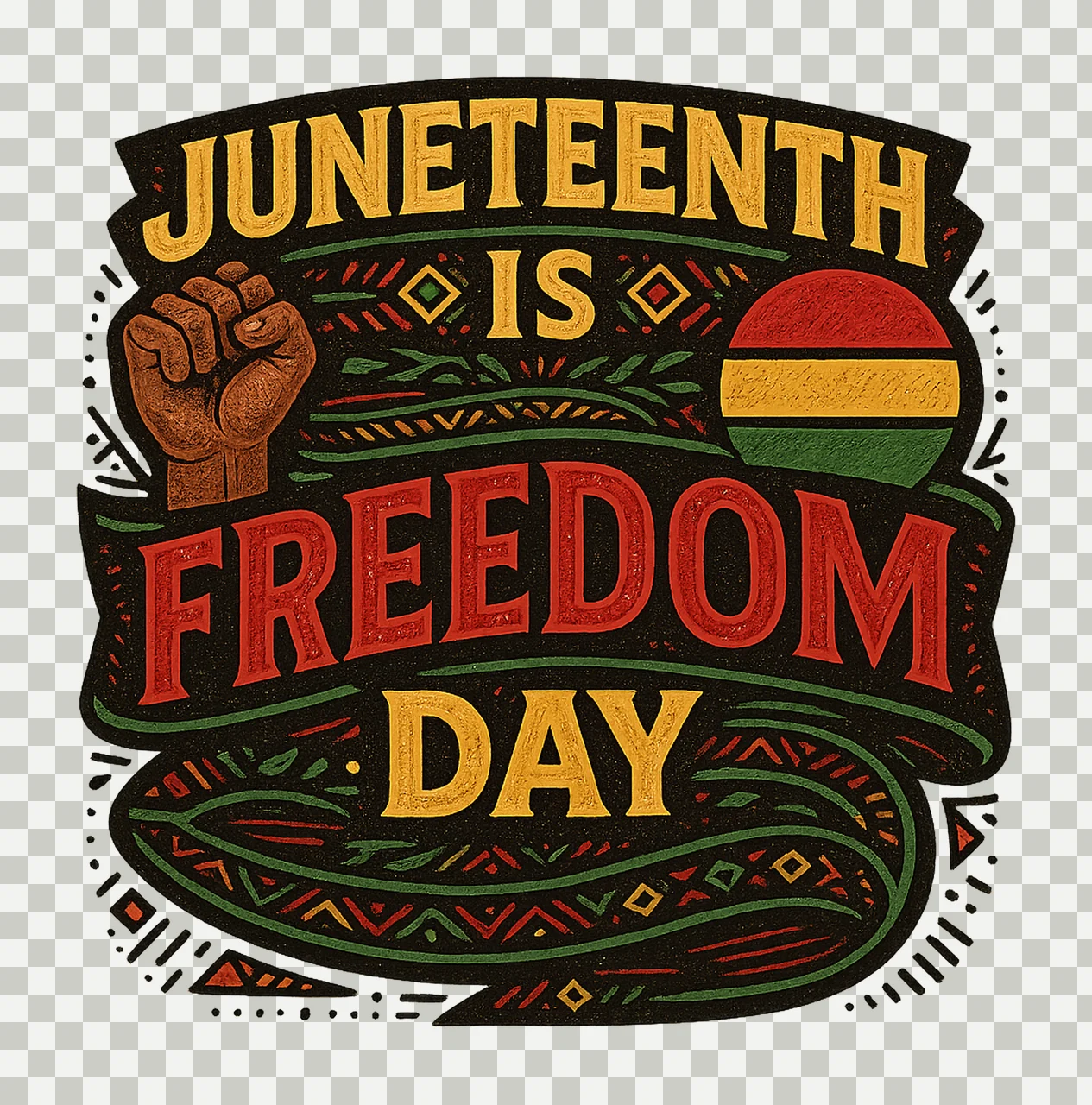 Juneteenth Celebration Props Black History Month Printable transparency and detail preview thumbnail