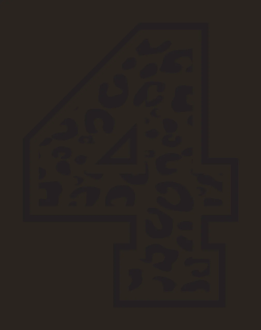 Black Varsity Half Font Leopard Character 27 print animal cheetah contrast preview thumbnail
