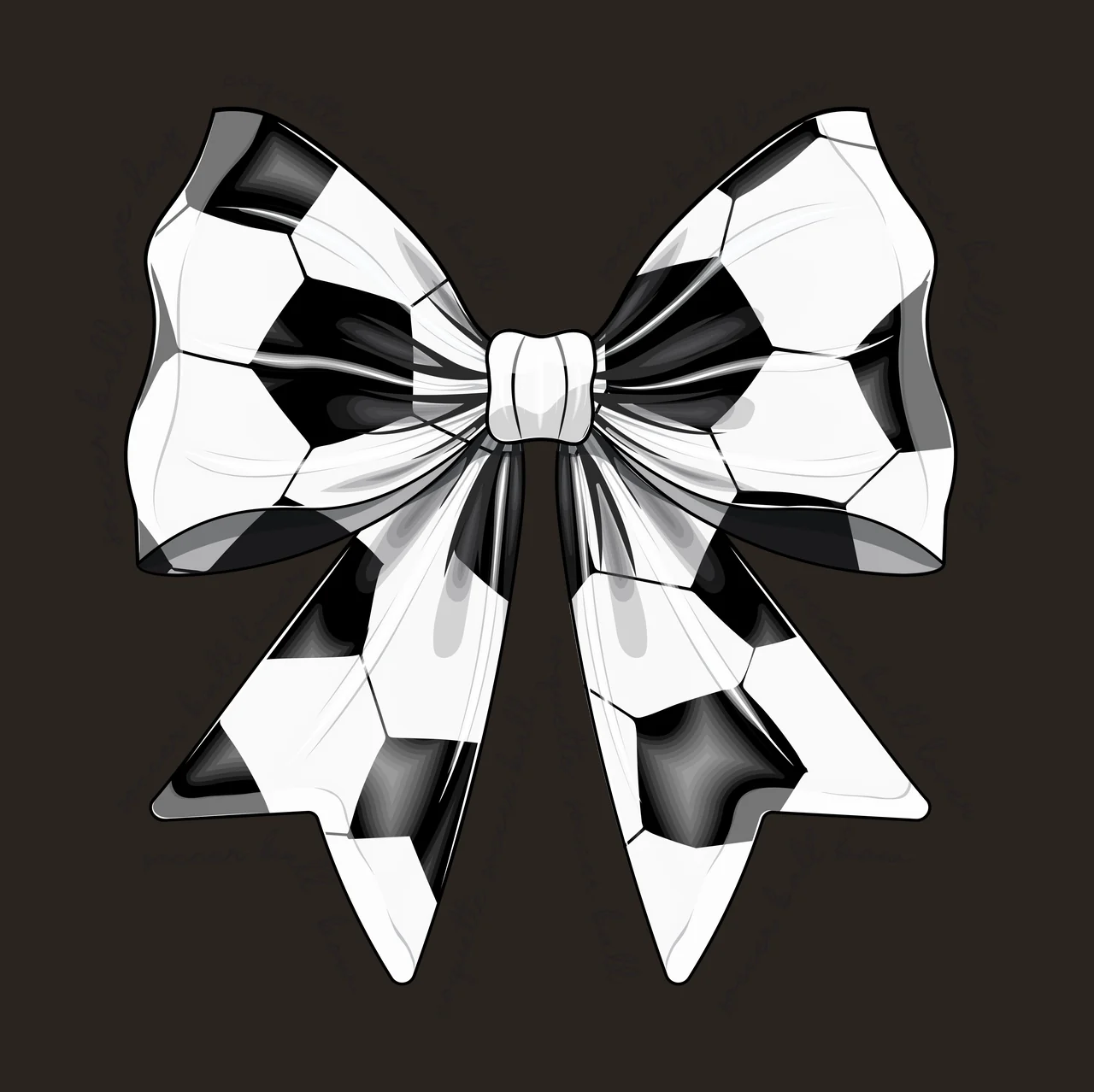 Bow Large Black Silhouette With Repeating Themed Cursive Variation contrast preview thumbnail