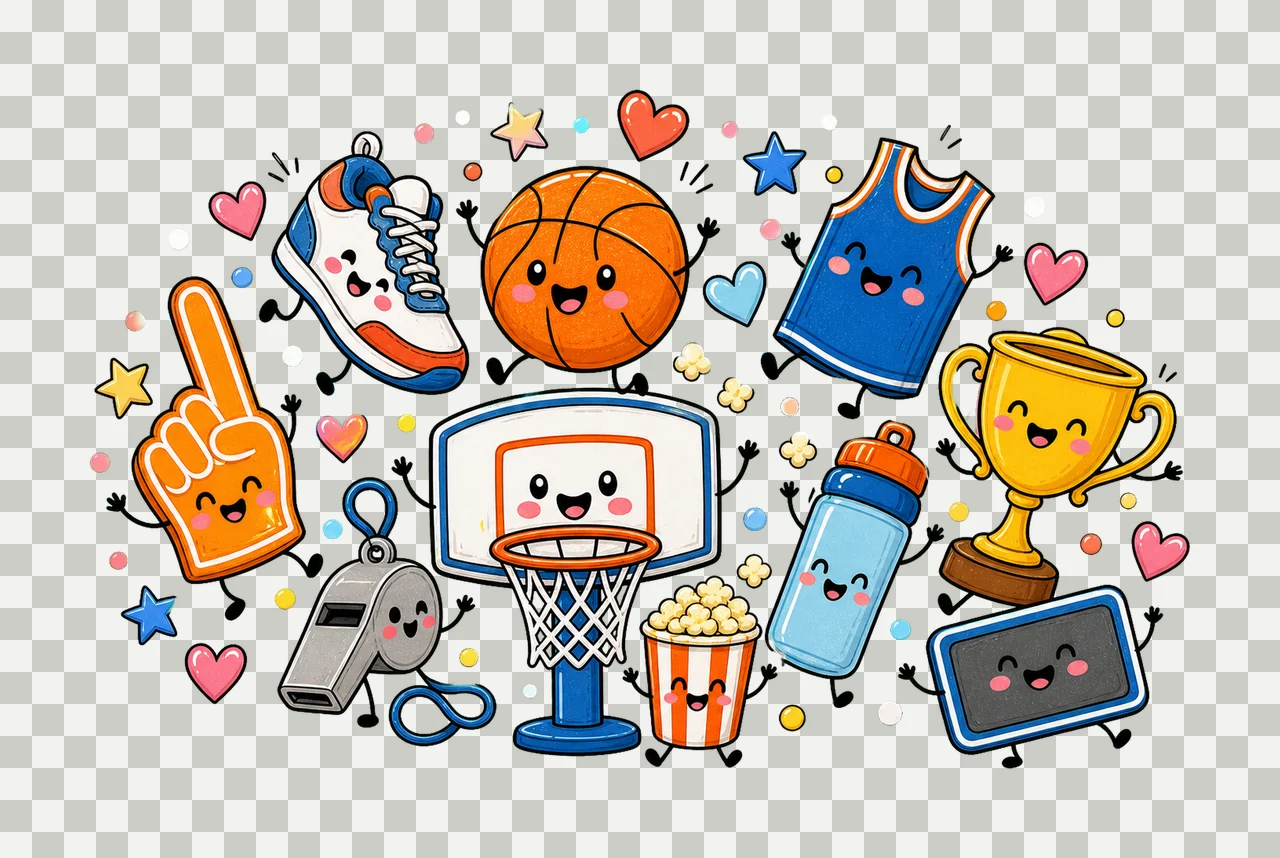 Basketball Cute Basketball Sports Sublimation Variation E transparency and detail preview thumbnail