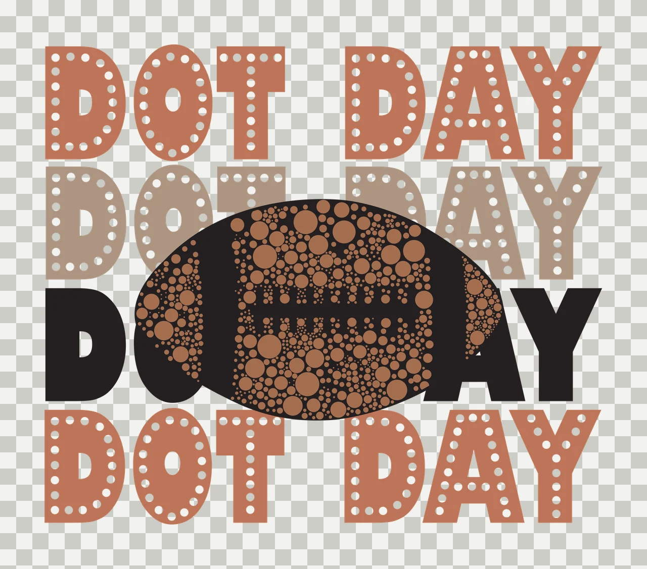 Dot Day Letters With Oval Shape dots black white typography transparency and detail preview thumbnail